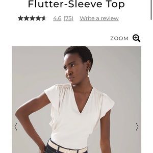 WHBM flutter sleeve top